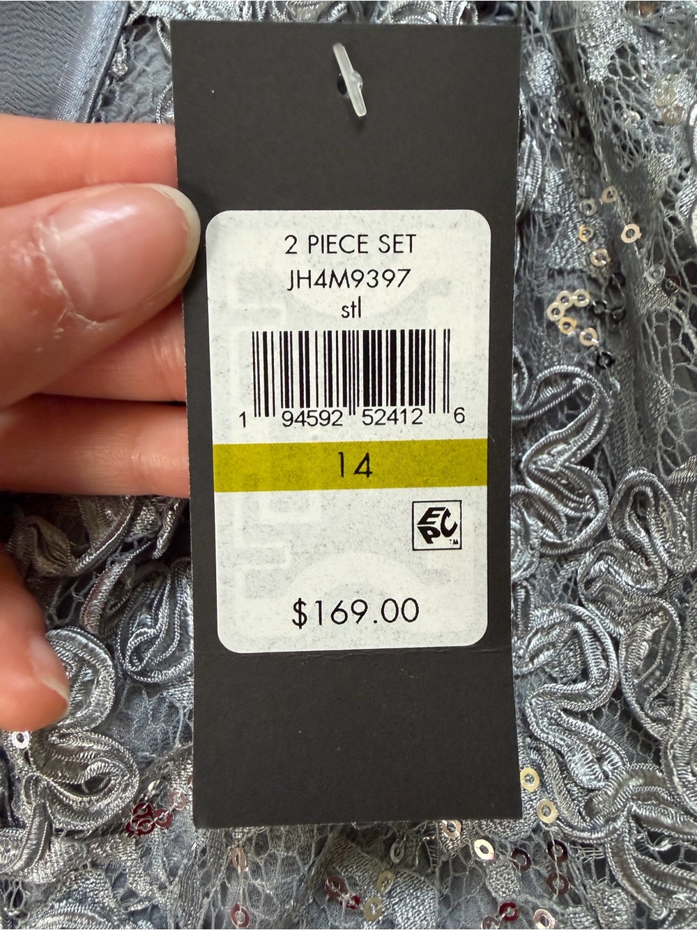 Silver Lace Jacket Dress Set - Picture 8 of 8
